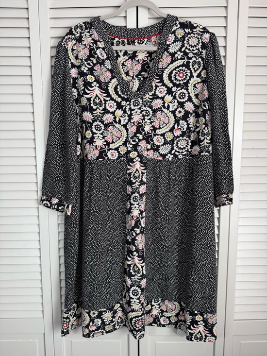 Boden Dresses & Skirts - Boden Mollie Floral Paisley Polka Dot V-Neck Tunic Dress Boho Size 16 (XL)